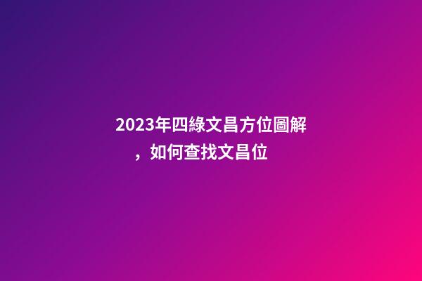 2023年四綠文昌方位圖解，如何查找文昌位